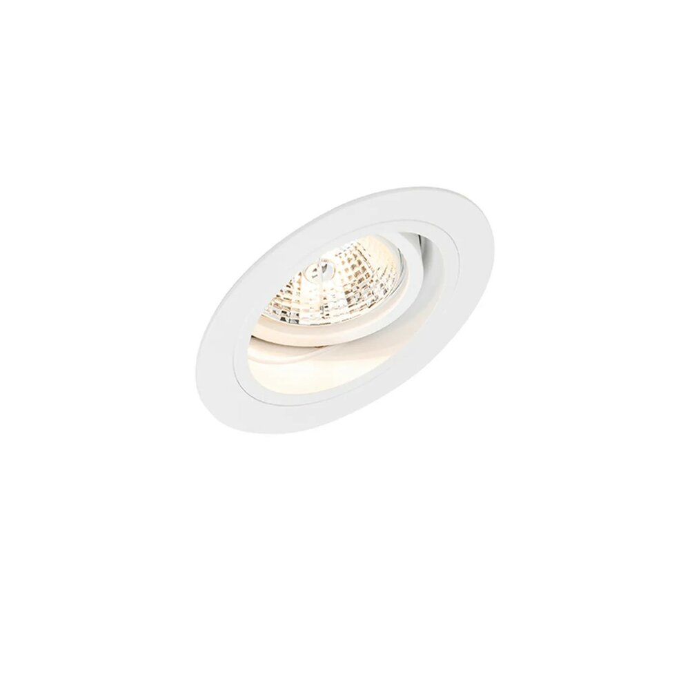 Mat witte ronde inbouwspot richtbaar 12 cm