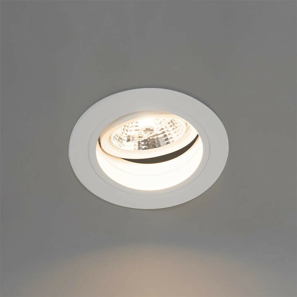 Mat witte ronde inbouwspot richtbaar 12 cm