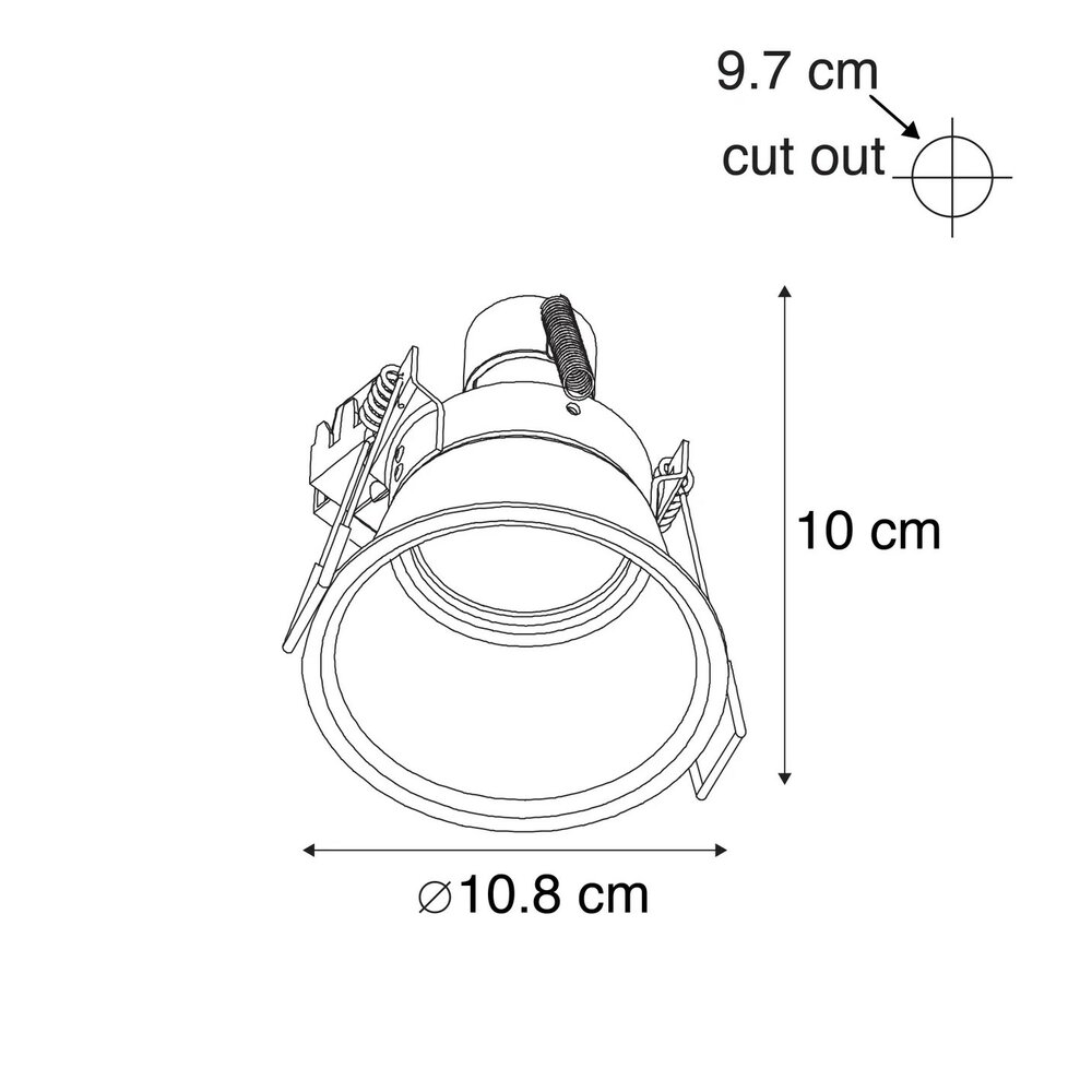 Moderne inbouwspot wit GU10 AR70 | Zaagmaat &Oslash;97 mm