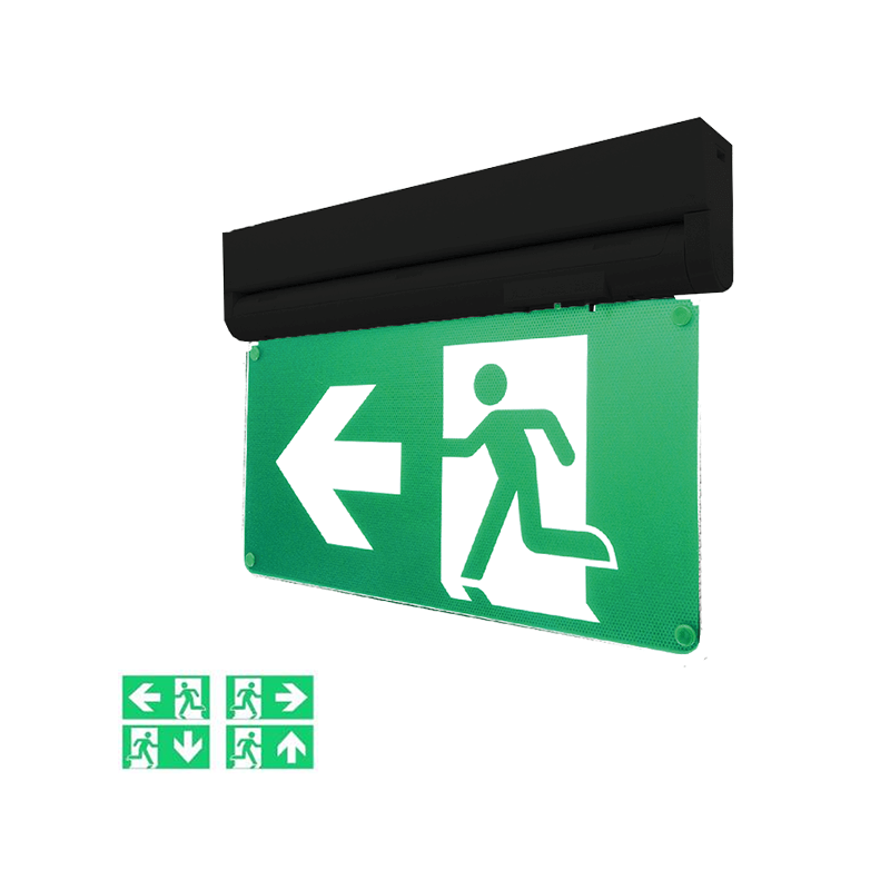 Noodverlichting zwart met accu 3,5W inclusief plaatjes