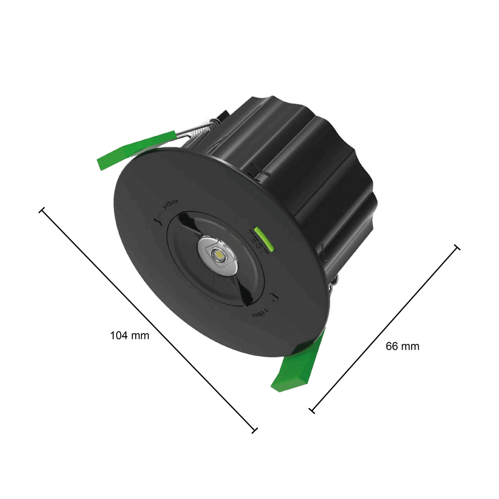 LED opbouw noodverlichting zwart 3W