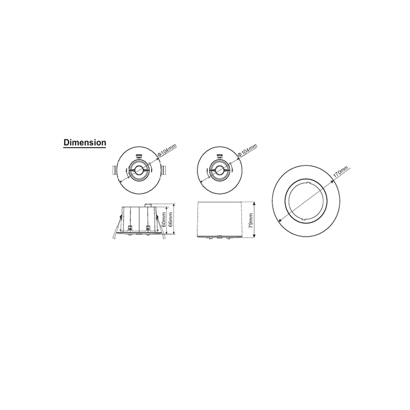 LED opbouw noodverlichting zwart 3W