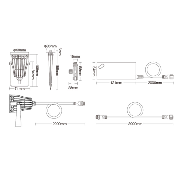 Complete set met instelbare lichtkleur en eenvoudig plug &amp; play ontwerp