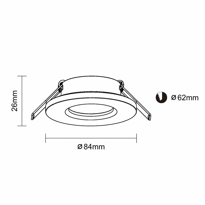 Led inbouw spot armatuur - wit rond IP65 | Badkamer