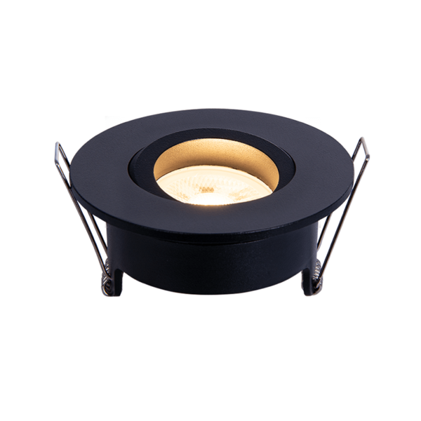 GU10 inbouwarmatuur | Zaagmaat &Oslash;68 mm | Zwart | Waterdicht (IP65) | Kantelbaar