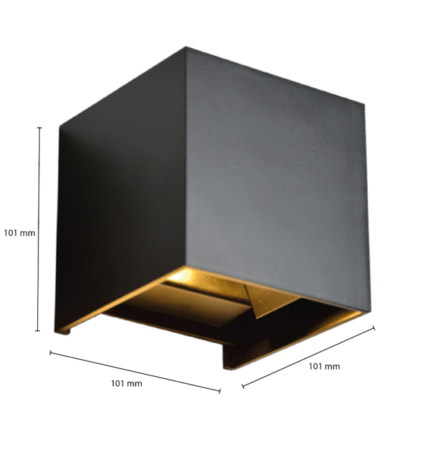 LED wandlamp Cube | 2&times;3W | Zwart | 2700K | Dimbaar | IP65