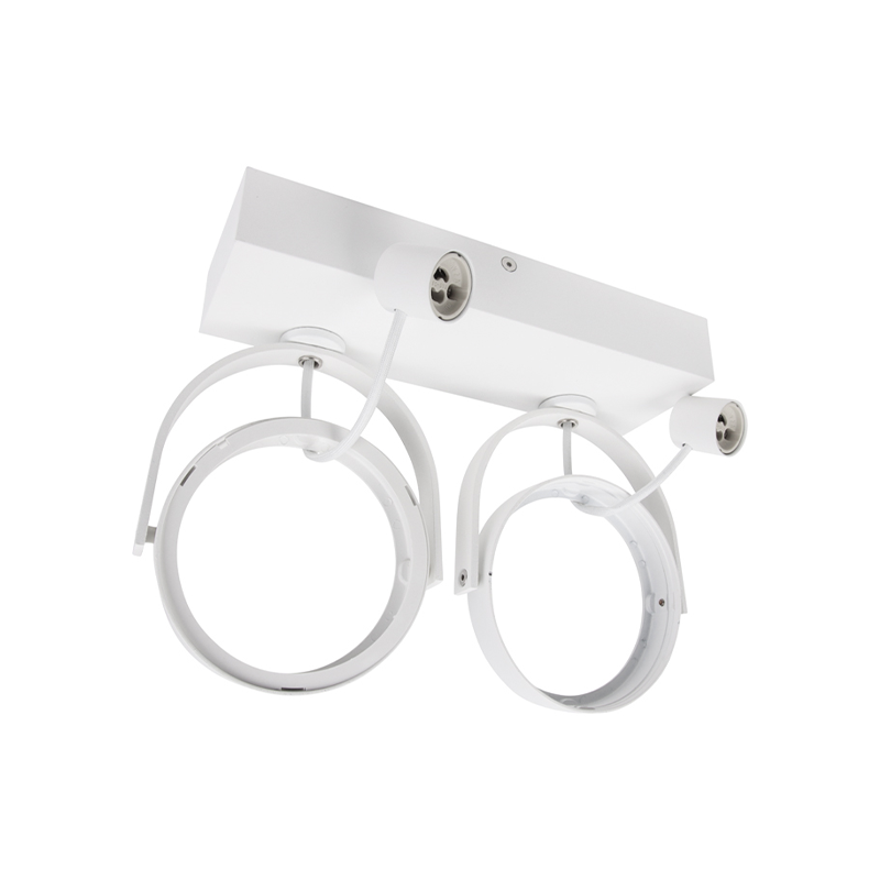 LED AR111 GU10 opbouwarmatuur | wit | 2x GU10 fitting | richtbaar