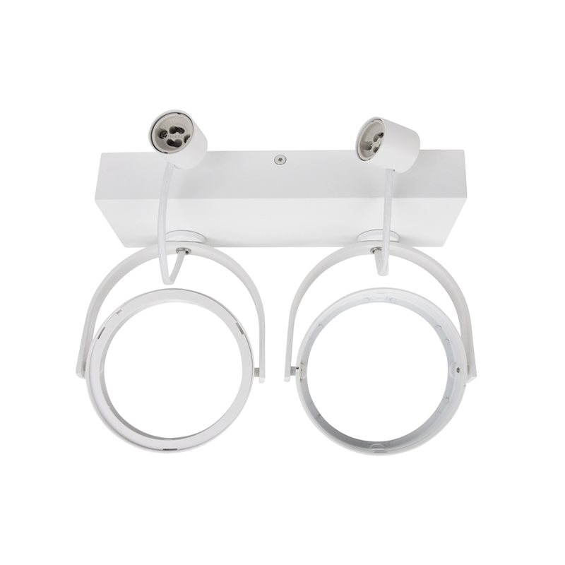 LED AR111 GU10 opbouwarmatuur | wit | 2x GU10 fitting | richtbaar