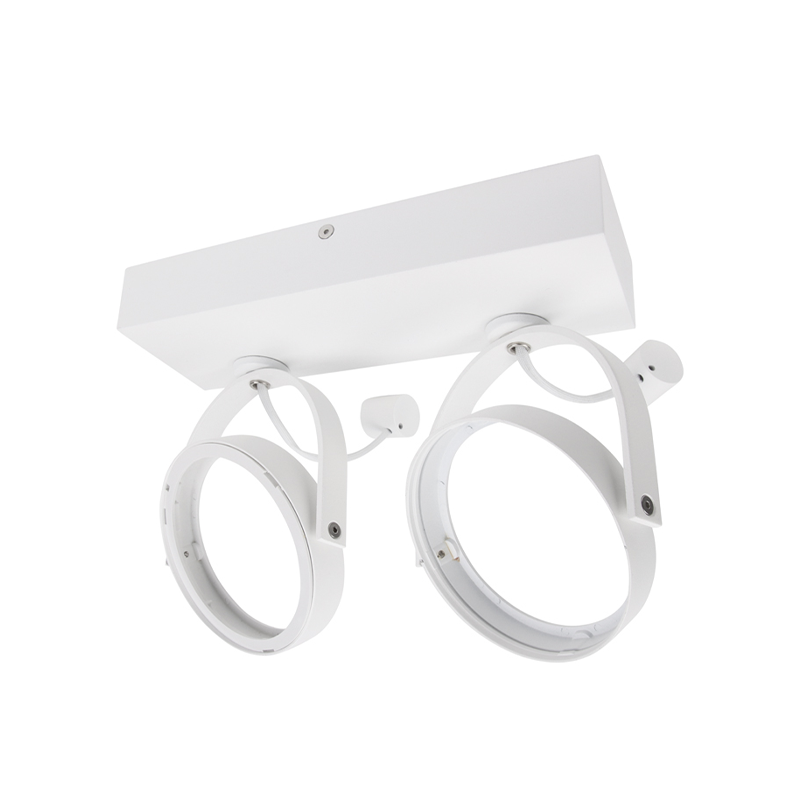 LED AR111 GU10 opbouwarmatuur | wit | 2x GU10 fitting | richtbaar