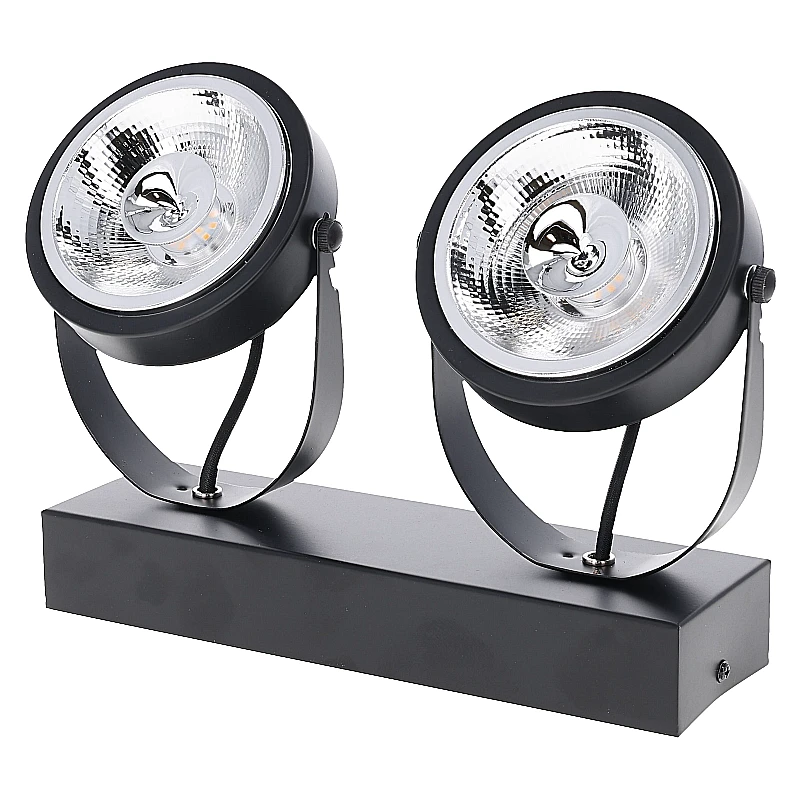 LED AR111 GU10 opbouwarmatuur | zwart | geschikt voor 2x GU10