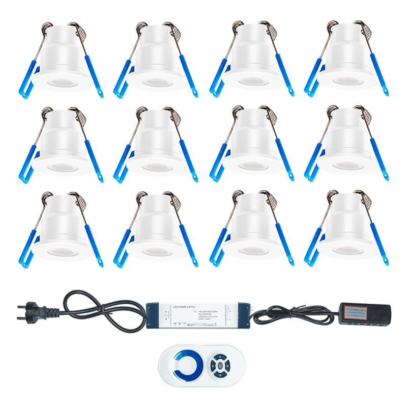 LED veranda inbouwspot set 12&times;3W wit | 2160lm | 2700K warm wit IP65