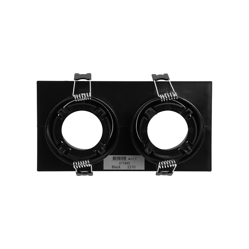 GU10 dubbele armatuur zwart | Voor GU10/MR16 LED spots | IP22