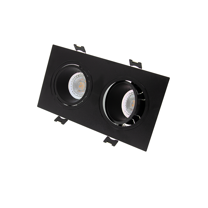 GU10 dubbele armatuur zwart | Voor GU10/MR16 LED spots | IP22