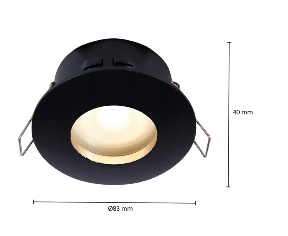 GU10 inbouwspot zwart | Voor 50mm LED spots | IP65