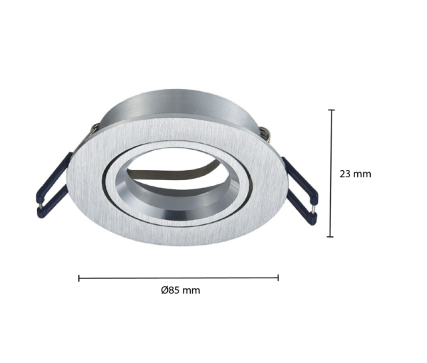 Inbouwspot kantelbaar | &Oslash;69mm | Aluminium - voor 50mm LED spots