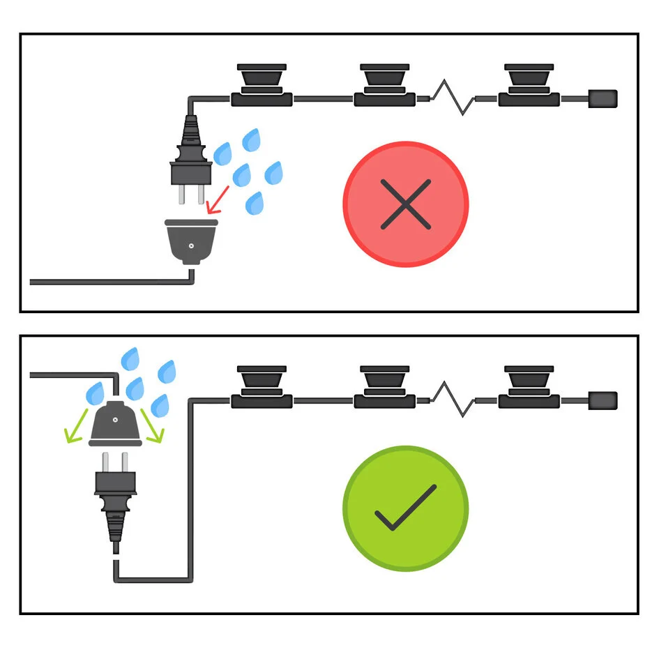 Prikkabel 10 meter met 15 fittingen en stekker | E27 | IP44