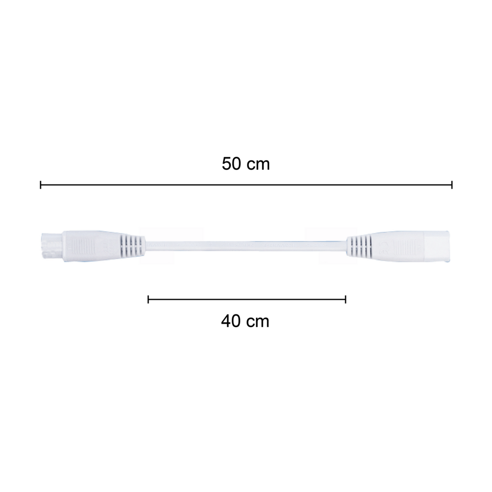 T5 connecting cable | 50cm | White | Male/Female connector