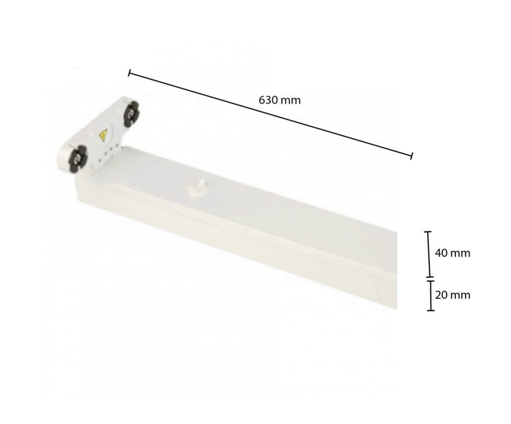 Dubbele led TL armatuur | IP22 | 60cm | Wit