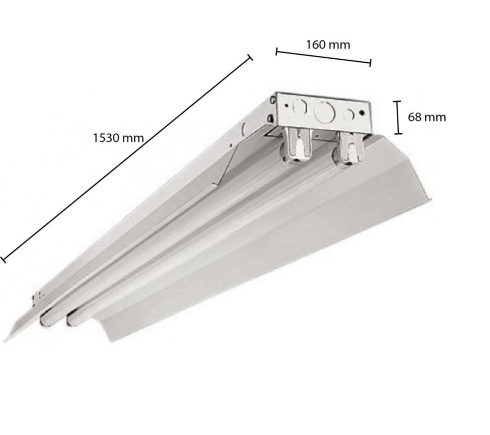 Dubbele led TL armatuur met reflector | IP22 | 150cm