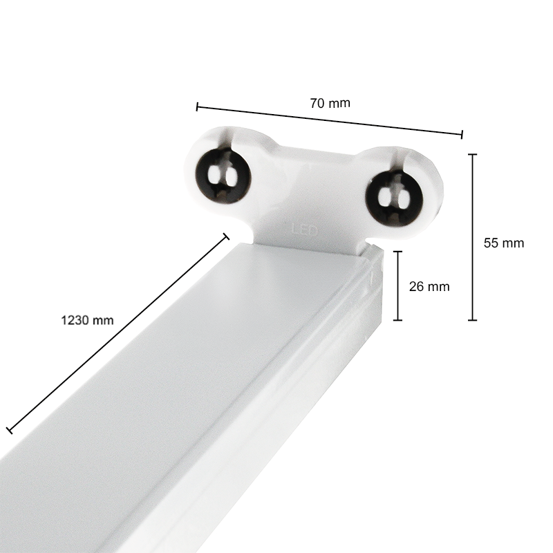 Dubbele led TL armatuur | IP22 | 120cm | Wit