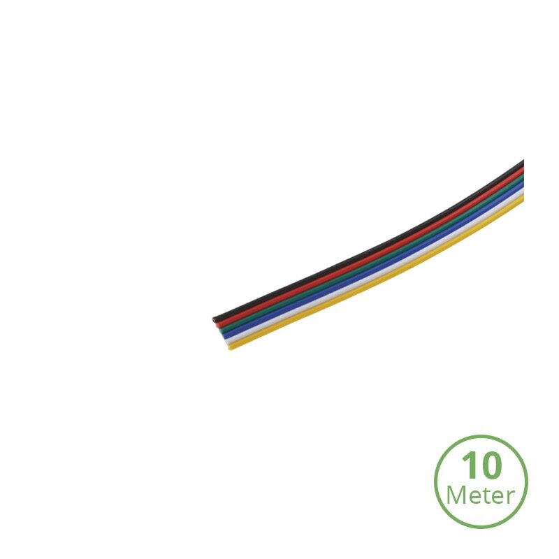 Ledstrip kabel | 6-aderig | 10M