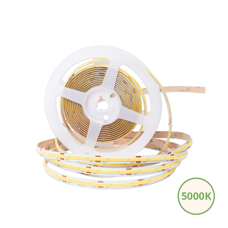 COB ledstrip 8mm | 5000K | 24V | 10W/m | 5M | vrij knipbaar | IP20