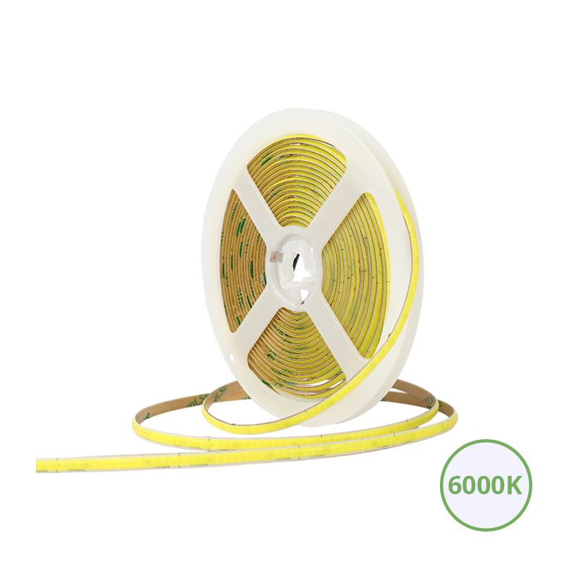 COB ledstrip 3mm | 6000K | 24V | 8W/m | 5M | 2cm knipbaar | IP20