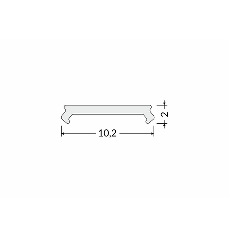 Klikbare cover tbv opbouwprofiel vierkant en inbouwprofiel tot 10mm | 2M | Zwart