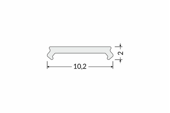 Klikbare cover tbv opbouwprofiel vierkant en inbouwprofiel tot 10mm | 2M | Zwart