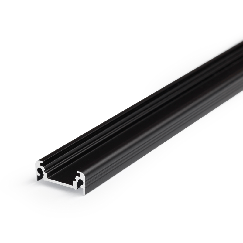 Ledstrip opbouwprofiel vlak tot 14mm | 2M | Zwart