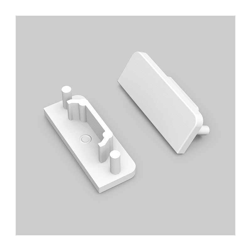 Eindkap tbv opbouwprofiel vlak tot 14mm | Wit | 2 stuks