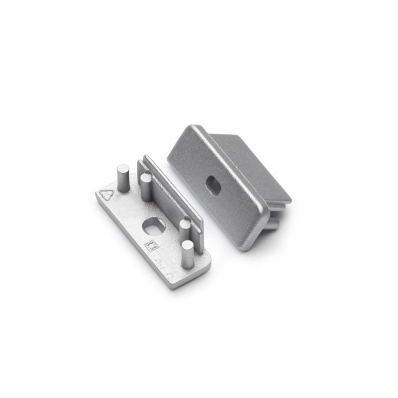 Eindkap met kabelopening tbv opbouwprofiel vlak tot 14mm | Zilver | 2 stuks