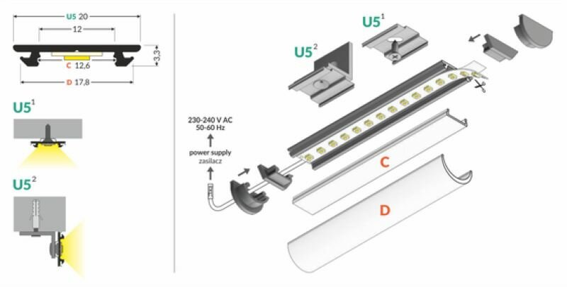 Ledstrip opbouwprofiel rond tot 12mm | 2M | Wit