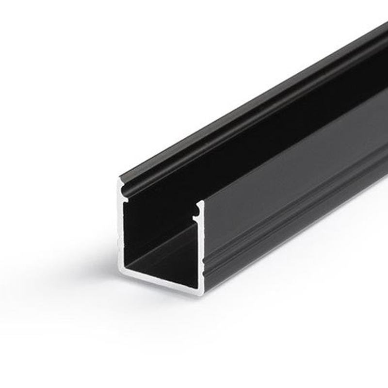 Ledstrip opbouwprofiel vierkant tot 10mm | 2M | Zwart