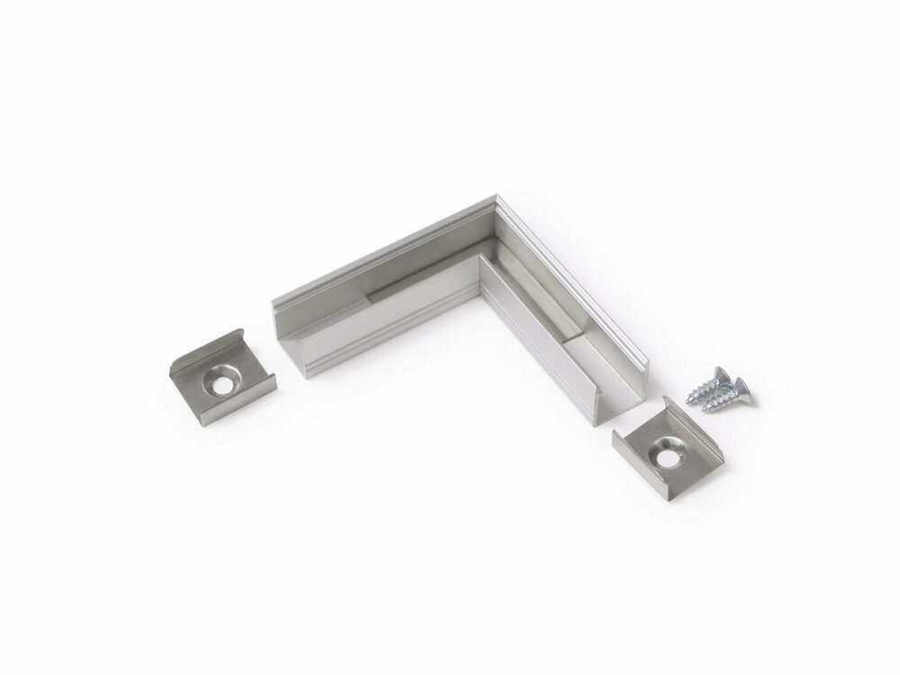 Hoekstuk tbv opbouwprofiel vierkant tot 10mm | Zilver