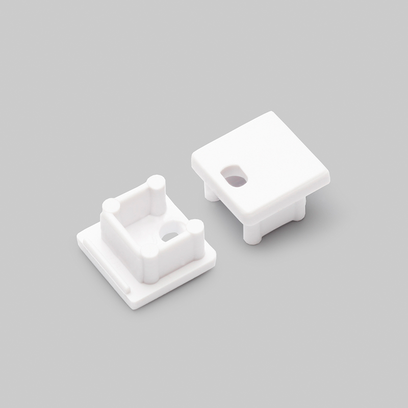 Eindkap met kabelopening tbv opbouwprofiel vierkant tot 10mm | Wit | 20 stuks
