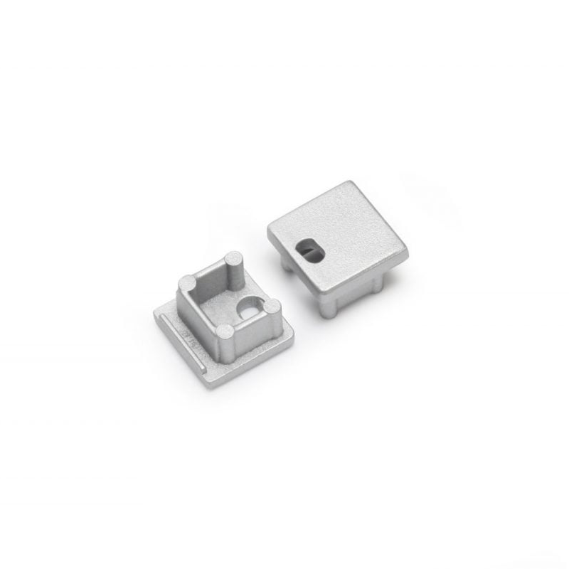 Eindkap met kabelopening tbv opbouwprofiel vierkant tot 10mm | Zilver | 20 stuks