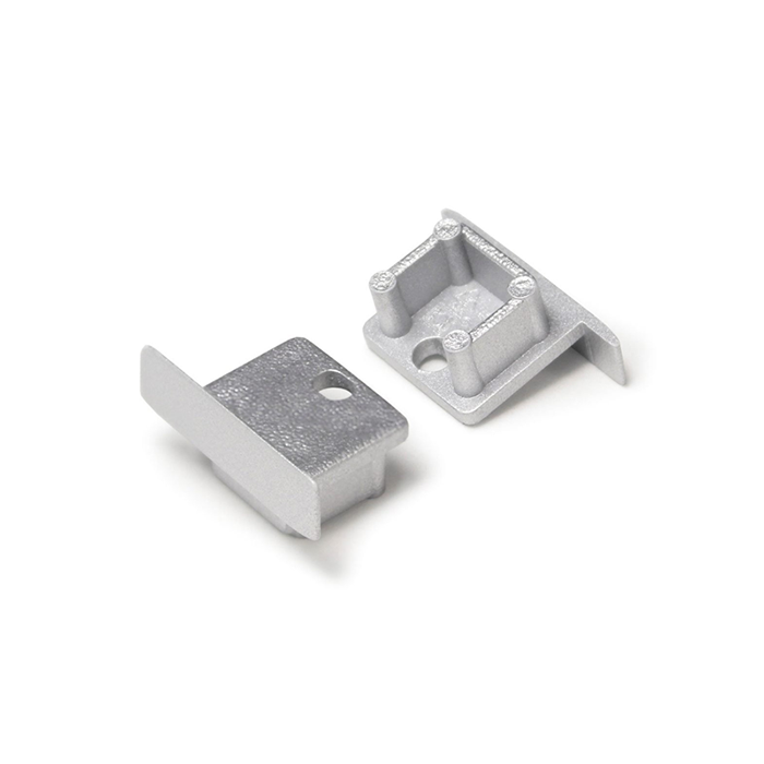Eindkap met kabelopening tbv inbouwprofiel tot 10mm | Zilver | 20 stuks