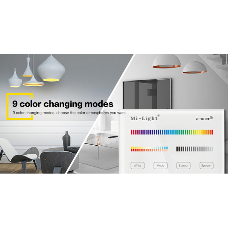 Afstandsbediening | RGB+CCT | 4-zones | 220V | Wandmontage | Mi-Light