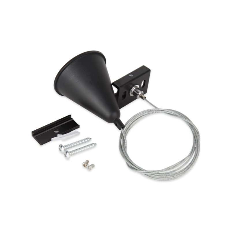 3-fase rail pendelset | Incl plafondkap | 3 meter | Zwart