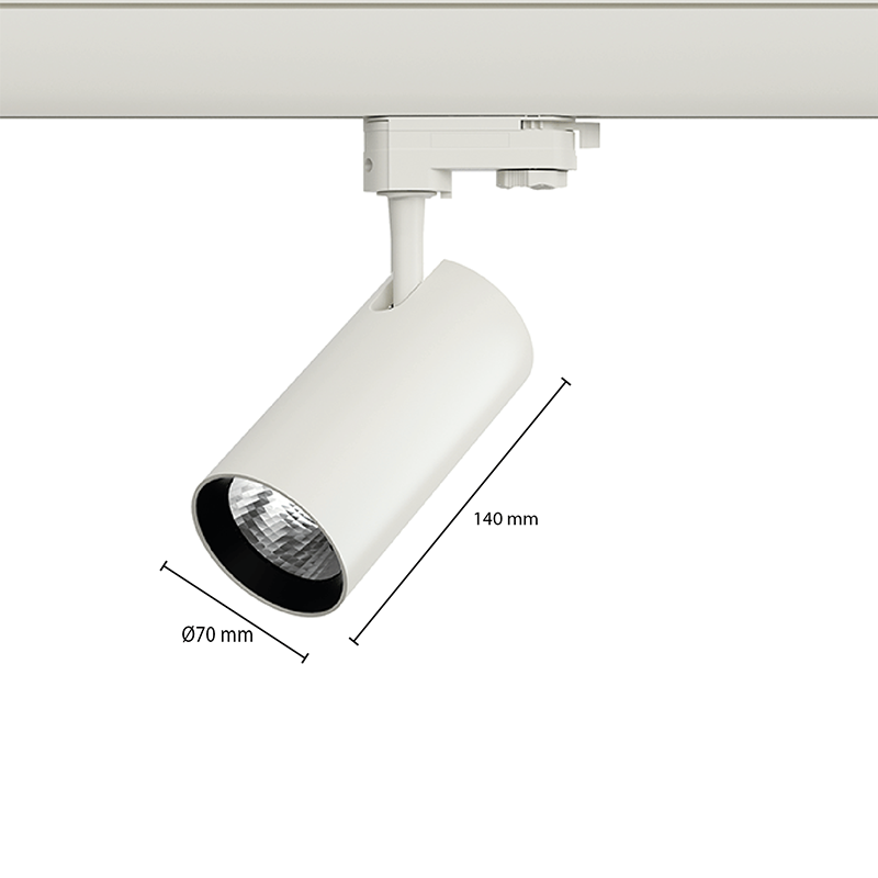 3-fase railspot 10W | 3000K | Wit