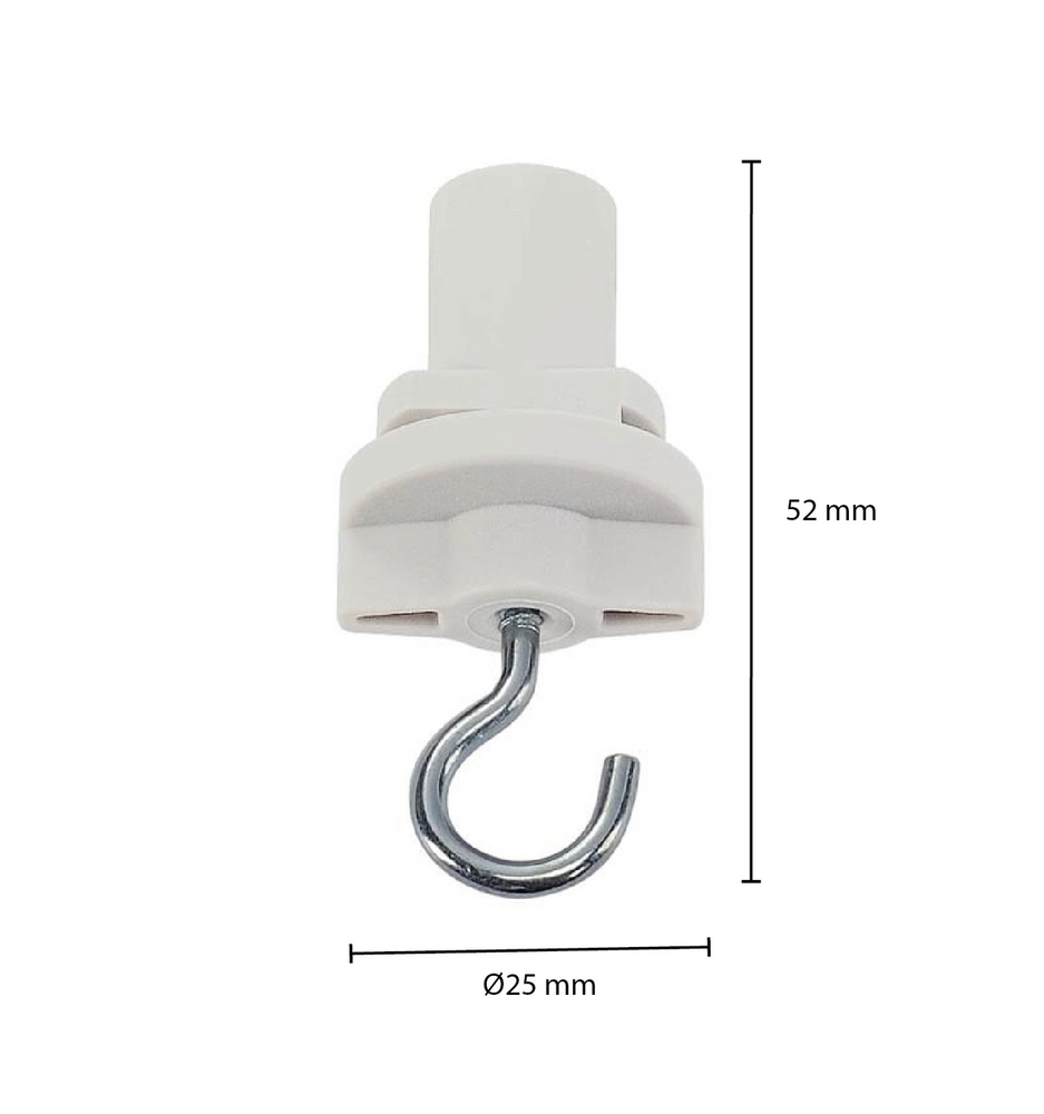 3-fase railadapter met haak | Wit