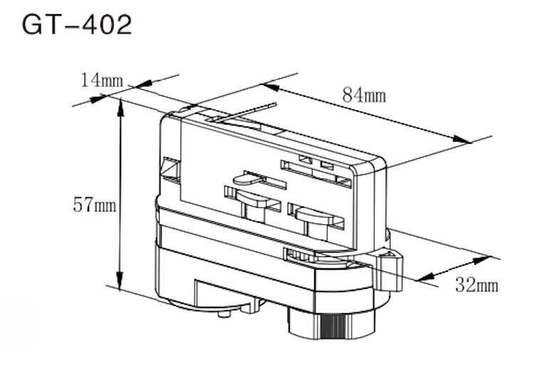 3-fase rail pendeladapter | 8 cm | Zwart