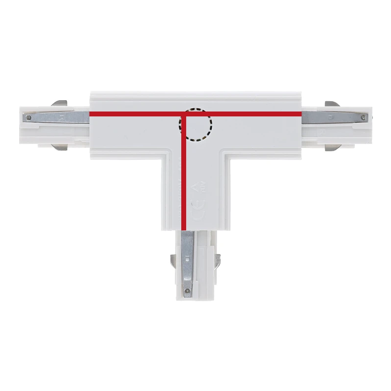 3-fase rail T-connector | Links-2 | Wit
