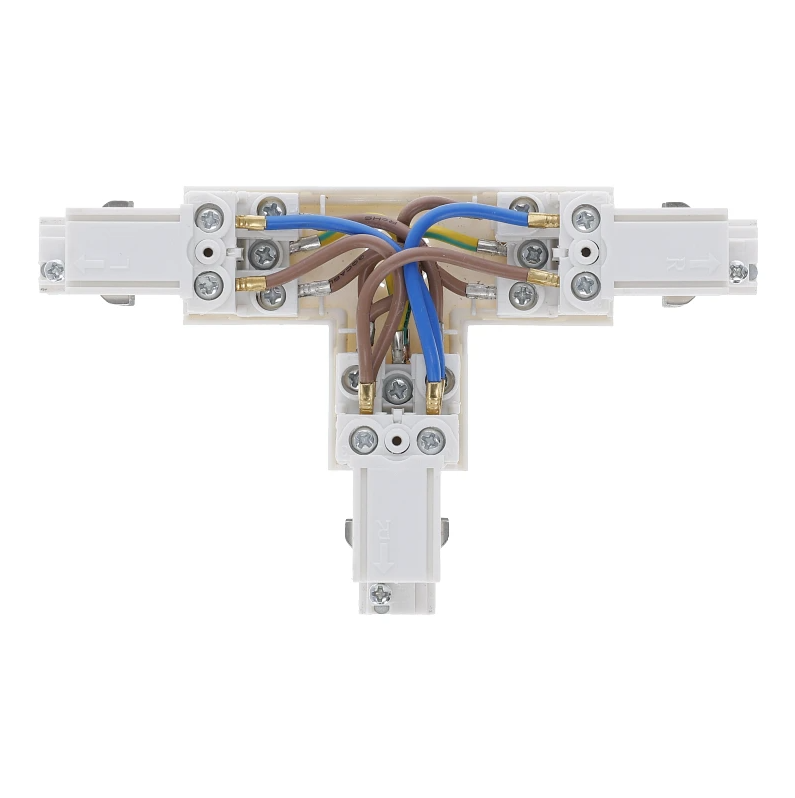 3-fase rail T-connector | Links-2 | Wit