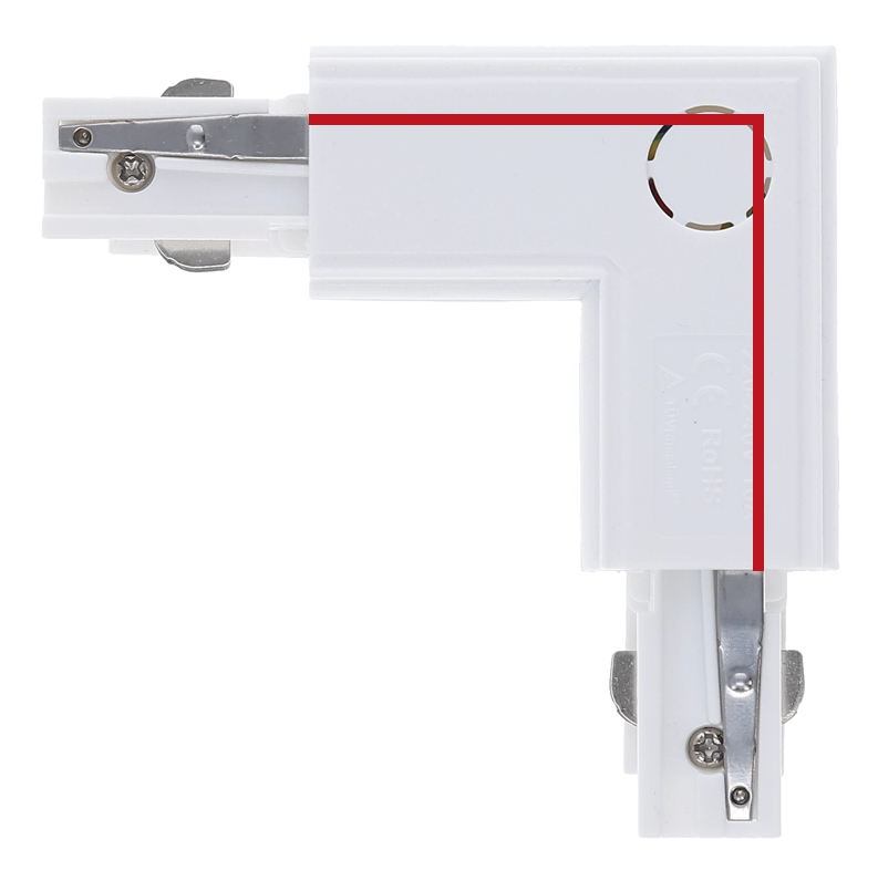 3-fase rail L-connector | Buitenhoek | Wit