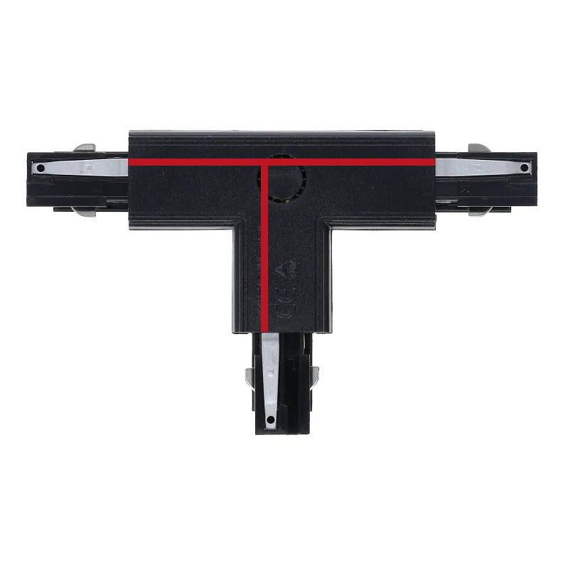 3-fase rail T-connector | Links-2 | Zwart