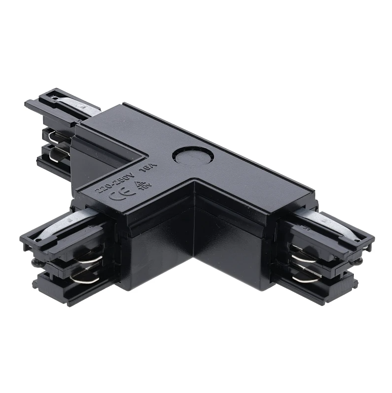3-fase rail T-connector | Links-2 | Zwart