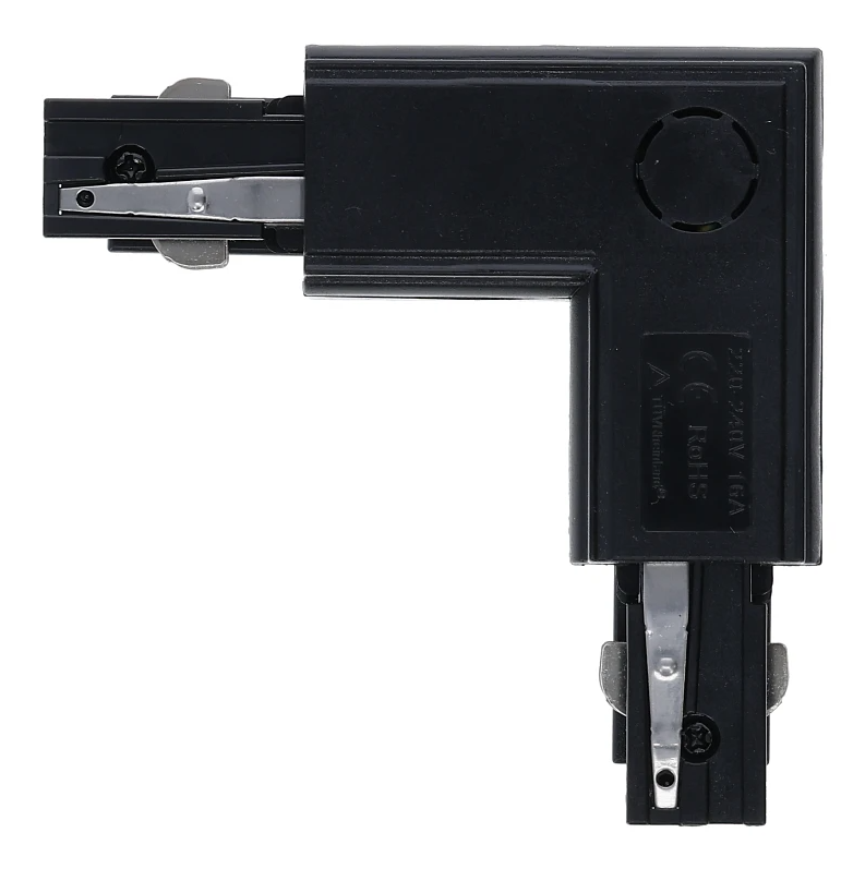 3-fase rail L-connector | Binnenhoek | Zwart