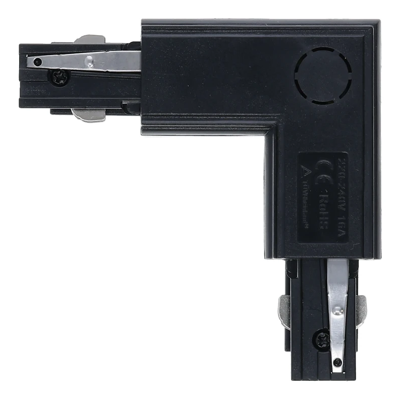 3-fase rail L-connector | Buitenhoek | Zwart